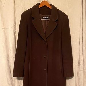 Wool Cashmere Long Women's Coat Brown Size 6